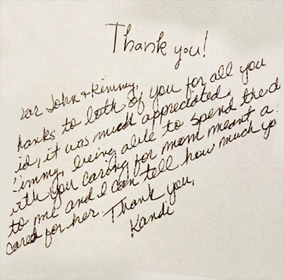 Kandi thank you letter